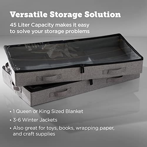 storageLAB Underbed Storage Containers, Storage Bin for Clothes, Blankets, Shoes and Pillows, Closet, Home, and Bathroom Organization