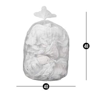 AmazonCommercial 45 Gallon Trash Bags 40" x 48" - 16 Micron Clear High Density Commercial Garbage Bags - 250 Count