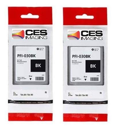 CES Imaging PFI-030BK Black 2-Pack 55ml Ink Tanks in Retail Package