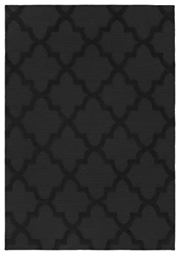 Garland Rug Quatro 5 Ft. x 7 Ft. Area Rug Black