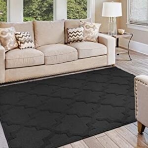 Garland Rug Quatro 5 Ft. x 7 Ft. Area Rug Black