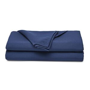 Amazon Basics Rectangle Washable Polyester Fabric Tablecloth - 60" x 102", Navy Blue, Pack of 2