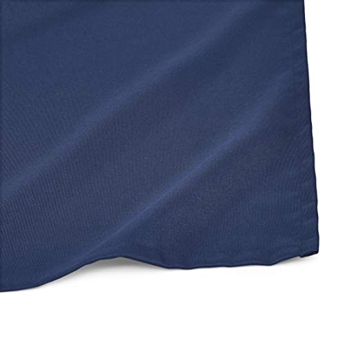 Amazon Basics Rectangle Washable Polyester Fabric Tablecloth - 60" x 102", Navy Blue, Pack of 2