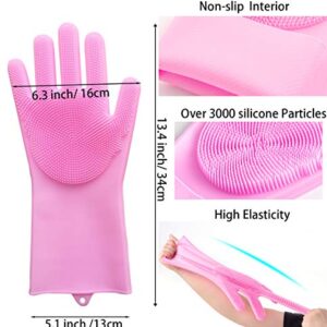 Pet Grooming Gloves for Bathing and Hair Removal, Dogs and Cats Bath Shampoo Brush , Soft and Durable Silicone Scrubber Glove for Pets Shower Like Horse, Dog and Cat