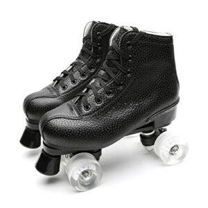 youth roller skates adults quad rink skate speed skate boots for indoor/outdoor black 40