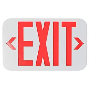 ah lighting led emergency exit sign red with 1.2v nickel cadmium battery, 4w max power consumption, ul-94v-0 flame rating, fire-resistant thermoplastic abs housing