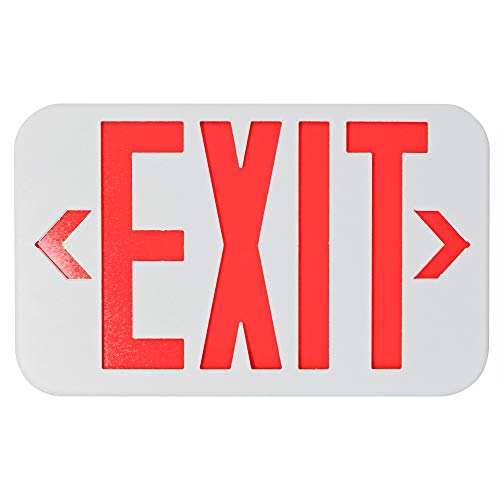 AH Lighting LED Emergency Exit Sign Red with 1.2V Nickel Cadmium Battery, 4W Max Power Consumption, UL-94V-0 Flame Rating, Fire-Resistant Thermoplastic ABS Housing