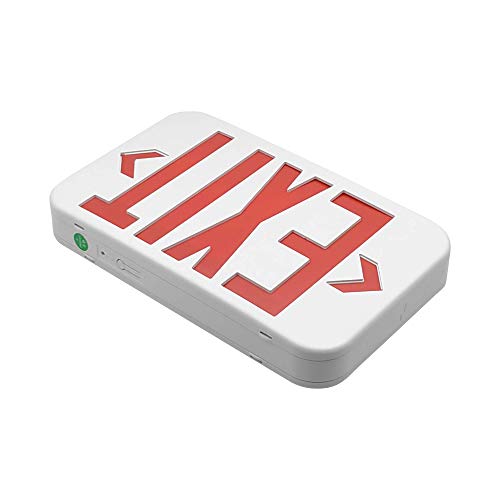 AH Lighting LED Emergency Exit Sign Red with 1.2V Nickel Cadmium Battery, 4W Max Power Consumption, UL-94V-0 Flame Rating, Fire-Resistant Thermoplastic ABS Housing