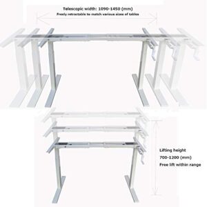 Bookshelf Height-Adjustable Standing Desk Base, Heavy-Duty Steel Desk Frame, Manually Adjustable Desk Lifting Table, for Home Office