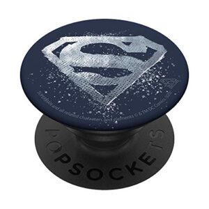 dc comics fan art superman chrome logo popsockets grip and stand for phones and tablets