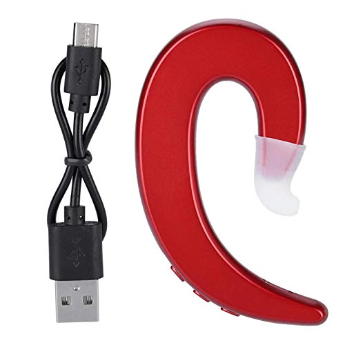 Demeras Ear Hook Anti-Sweat Light Weight Painless Earphone Headset for Business Office Driving (red)