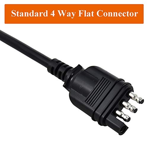 Oyviny 4 Way Flat Trailer Connector 5 Feet Jacketed Cable Heavy Duty Extension Cable Standard 4 Pin Trailer End Wiring Harness Adapter 18AWG Red Copper Color-Coded Wires for Trailer Hitch Wiring