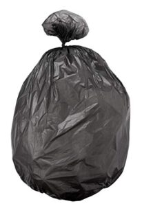 amazoncommercial 33 gallon trash bags 33" x 40" - 16 micron black high density commercial garbage bags - 250 count