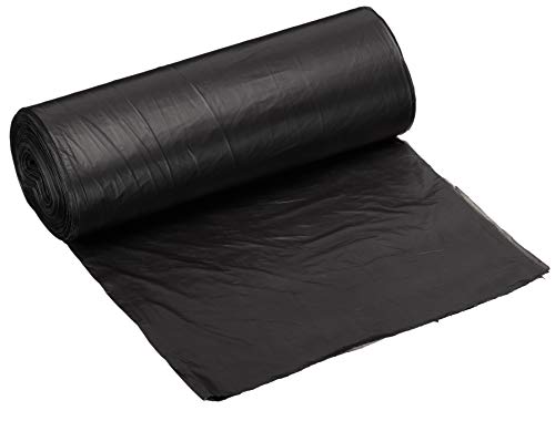 AmazonCommercial 33 Gallon Trash Bags 33" x 40" - 16 Micron Black High Density Commercial Garbage Bags - 250 Count