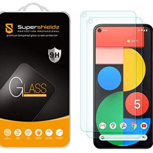 Supershieldz (2 Pack) Designed for Google Pixel 5 Tempered Glass Screen Protector, 0.33mm, Anti Scratch, Bubble Free