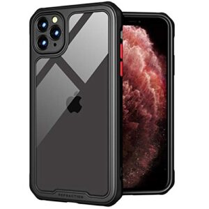 tenoc phone case compatible for iphone 11 pro max case, clear back cover bumper cases for 11 pro max 6.5-inch, black