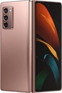 samsung electronics galaxy z fold 2 5g | factory unlocked android cell phone | 256gb storage | us version smartphone tablet | 2-in-1 refined design, flex mode | mystic bronze (renewed)