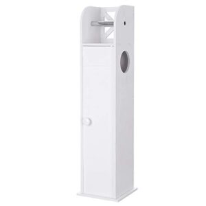 zxjoy toilet paper storage containers narrow cabinet for pvc toilet paper towel with paper roll (19 x 19 x 77)