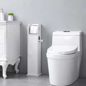 ZXJOY Toilet Paper Storage Containers Narrow Cabinet for PVC Toilet Paper Towel with Paper Roll (19 x 19 x 77)