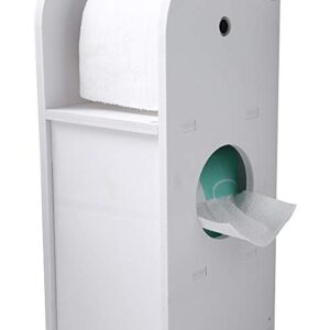 ZXJOY Toilet Paper Storage Containers Narrow Cabinet for PVC Toilet Paper Towel with Paper Roll (19 x 19 x 77)