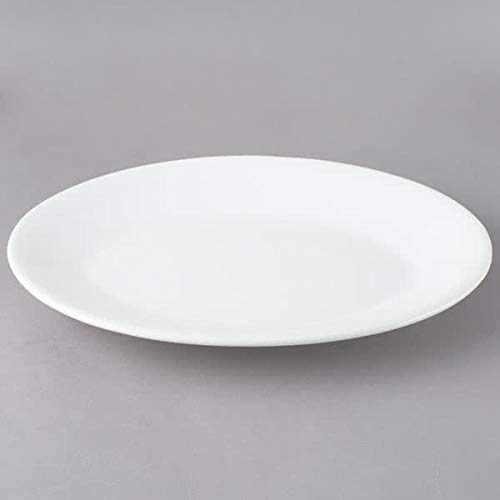 Restaurant Value, Stoneware Coupe Shape Oval Platter 13.5" x 10", Bright White, Case of 12