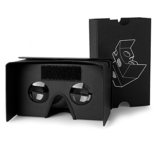 Multiple Complete Set of Google Cardboard V2 Version 2.0 (Latest 3rd Gen) Virtual Reality 3D VR Box - for All iPhone & Android Phone - Elastic Head Strap, Nose/Forehead pad & Sucker (2Pack, Black)