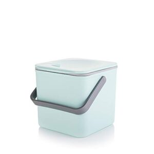 minky homecare kitchen compost bin – countertop food waste caddy with easy wipe clean interior – made in the uk - 3.5l (0.9 gal.) (pastel green)