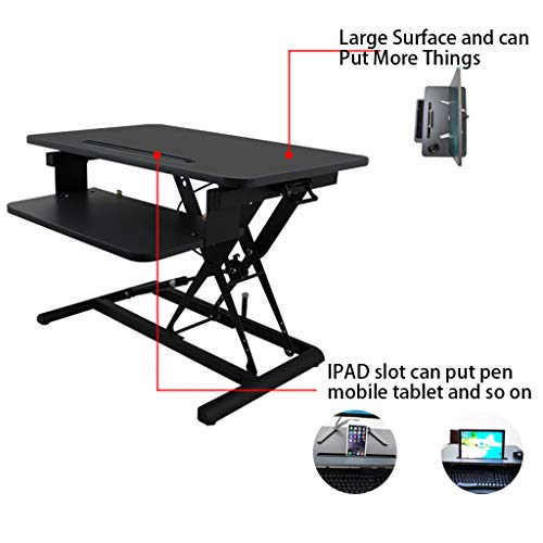 TOE Computer Desk Multifunctional Modern Sturdy Mini Office Desk Study Writing Desk Height Adjustable Folding Laptop Desk Learning Desk for Home Office (Color : Black)