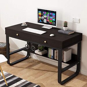 topyl computer desk modern sturdy office desk,dressing table,desk with 2 drawers,writing desk workstation,home office study desk
