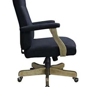 Boss Office Products Executive Black Fabric Chair with Driftwood Finish Frame (B905DW-BKW)