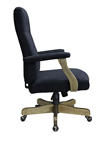 Boss Office Products Executive Black Fabric Chair with Driftwood Finish Frame (B905DW-BKW)