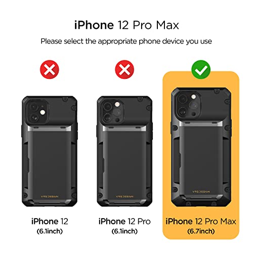 VRS DESIGN Damda Glide Pro Compatible for iPhone 12 Pro Max Case, with [4 Cards] Premium Sturdy [Semi Auto] Credit Card Holder Slot Wallet for iPhone 12 Pro Max 6.7 inch(2020) Black