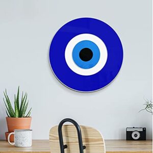 4ArtWorks Blue Evil Eye Wall Decor Hanging Ornament | 12" Diameter | Good Luck Charm | Wall Decor Amulet | Turkish Nazar Bead Decoration | Home Protection and Blessing