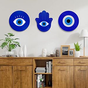 4ArtWorks Blue Evil Eye Wall Decor Hanging Ornament | 12" Diameter | Good Luck Charm | Wall Decor Amulet | Turkish Nazar Bead Decoration | Home Protection and Blessing