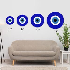 4ArtWorks Blue Evil Eye Wall Decor Hanging Ornament | 12" Diameter | Good Luck Charm | Wall Decor Amulet | Turkish Nazar Bead Decoration | Home Protection and Blessing