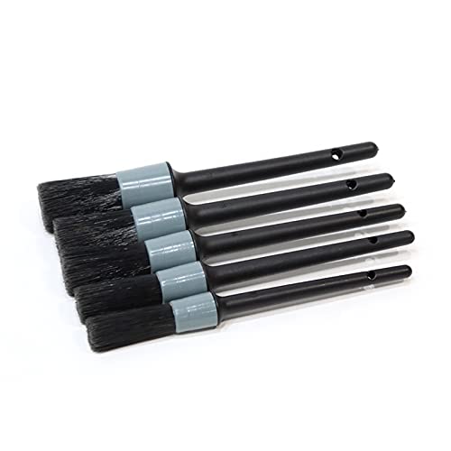 Detailing Brush Set Auto Car Detailing Brush Kit (Set of 5) Perfect for Cleaning Car Interior,Exterior,Wheels, Dashboard, Interior, Exterior, Leather, Air Vents, Emblems