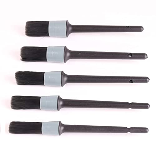 Detailing Brush Set Auto Car Detailing Brush Kit (Set of 5) Perfect for Cleaning Car Interior,Exterior,Wheels, Dashboard, Interior, Exterior, Leather, Air Vents, Emblems