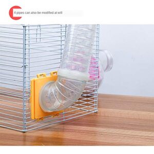 2 Set Small Animals Hamster Tunnel Cage Cover with Ventilation Holes External Pipe Interface Fitting Connection Board Tube Connector Stretch Resistant Inner Diameter 2.17 inch