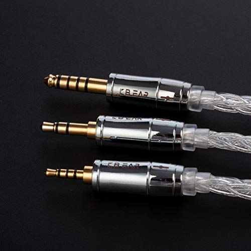 8 Core Silver Earphone Cable 2pin 0.78mm Replacement Cable with 3.5mm Headphone Cable Plug for ES4 ZST ZSN ZS3 ZSR C10 C04 CA4 AS10 ZS10 C12 C16 V80 V90 KB06(2pins 3.5mm)