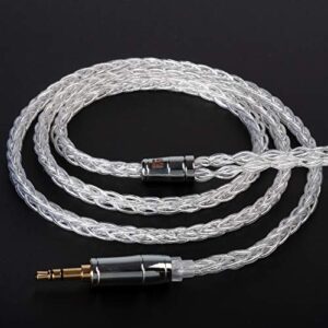 8 Core Silver Earphone Cable 2pin 0.78mm Replacement Cable with 3.5mm Headphone Cable Plug for ES4 ZST ZSN ZS3 ZSR C10 C04 CA4 AS10 ZS10 C12 C16 V80 V90 KB06(2pins 3.5mm)