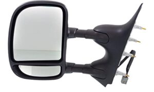 garage-pro mirror compatible with 2009-2014 ford e-150, e-250, 2009-2016 e-350 super duty and e-450 super duty towing, driver side, power glass