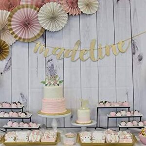 Lawei 3 Tier Serving Stand Porcelain Serving Platters, 12 Inch Rectangle White Plates with Collapsible Sturdier Rack, Three Tiered Cupcake Tray Serving Display Plate Rack for Weddings Parties Birthday