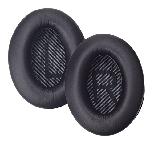 QC45 Replacement Ear Pad Cushions Compatible with Bose QuietComfort 15 QC15 QC25 QC35 QC35II QC45 AE2 AE2i AE2W SoundTrue SoundLink Headphones(Black)