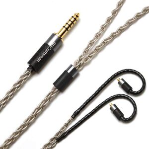 gucraftsman mmcx 6n single crystal silver 2.5mm/4.4mm balance earphone upgrade cable for shure se846 se535 xelento remote t8ie t9ie ue900s it04 dk4001 w60 andromeda vega jvc fw001 fw002 (4.4mm plug)