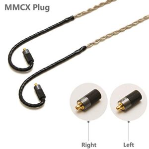 GUCraftsman MMCX 6N Single Crystal Silver 2.5mm/4.4mm Balance Earphone Upgrade Cable for SHURE SE846 SE535 Xelento Remote t8ie t9ie UE900S IT04 DK4001 W60 Andromeda Vega JVC FW001 FW002 (4.4mm Plug)