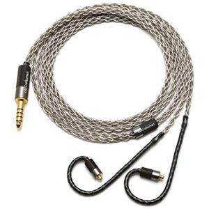 GUCraftsman MMCX 6N Single Crystal Silver 2.5mm/4.4mm Balance Earphone Upgrade Cable for SHURE SE846 SE535 Xelento Remote t8ie t9ie UE900S IT04 DK4001 W60 Andromeda Vega JVC FW001 FW002 (3.5mm Plug)