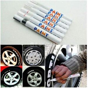 3 pack tire paint pen marker lettering permanent waterproof ink for car vehicle motorcycle tyre pinkpig life (white)