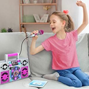 LOL Surprise OMG Remix Karaoke Machine Sing Along Boombox with Real Karaoke Microphone for Kids, Built in Music, Flashing Lights, Record, Turntable with Sound Effects, Connect Device