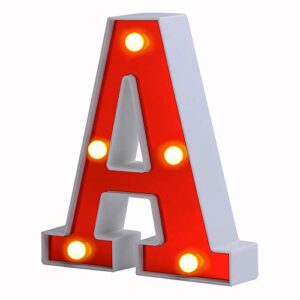 led marquee letter lights 26 alphabet light up letters with battery power red sign led wall for home bar festival christmas lamp night light birthday party wedding decorative