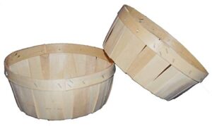 bert's garden shallow basket, produce baskets, natural wooden baskets with 6 inch saucer to use as planter, make gift baskets 2 pack(7" shallow basket)